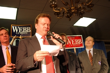 Webb Rally Webb reads polls results