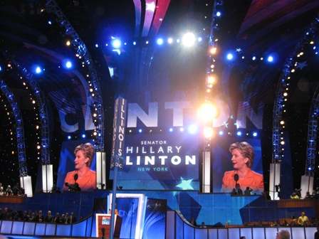 Sen. Hillary Clinton addresses the convention