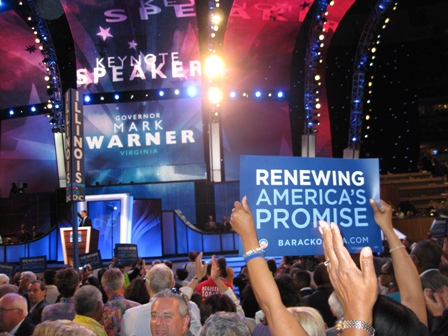 Former VA Gov. Mark Warner delivered the keynote speech at the convention 